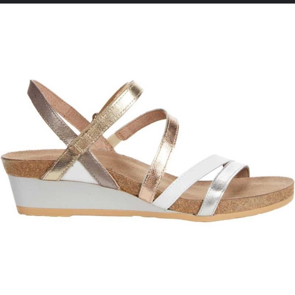Like New Naot Hero Strappy Wedge Metallic Sandals